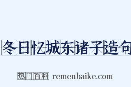 冬日忆城东诸子造句是什么意思的图片